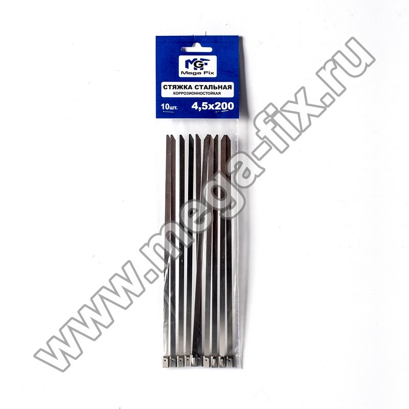 Хомут-стяжка металлическая коррозионностойкая 4,5х200 (100 шт./уп.)